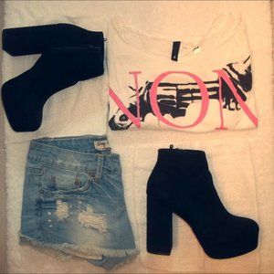 H&M Non-Violent Crop Top Tee Size Four/4